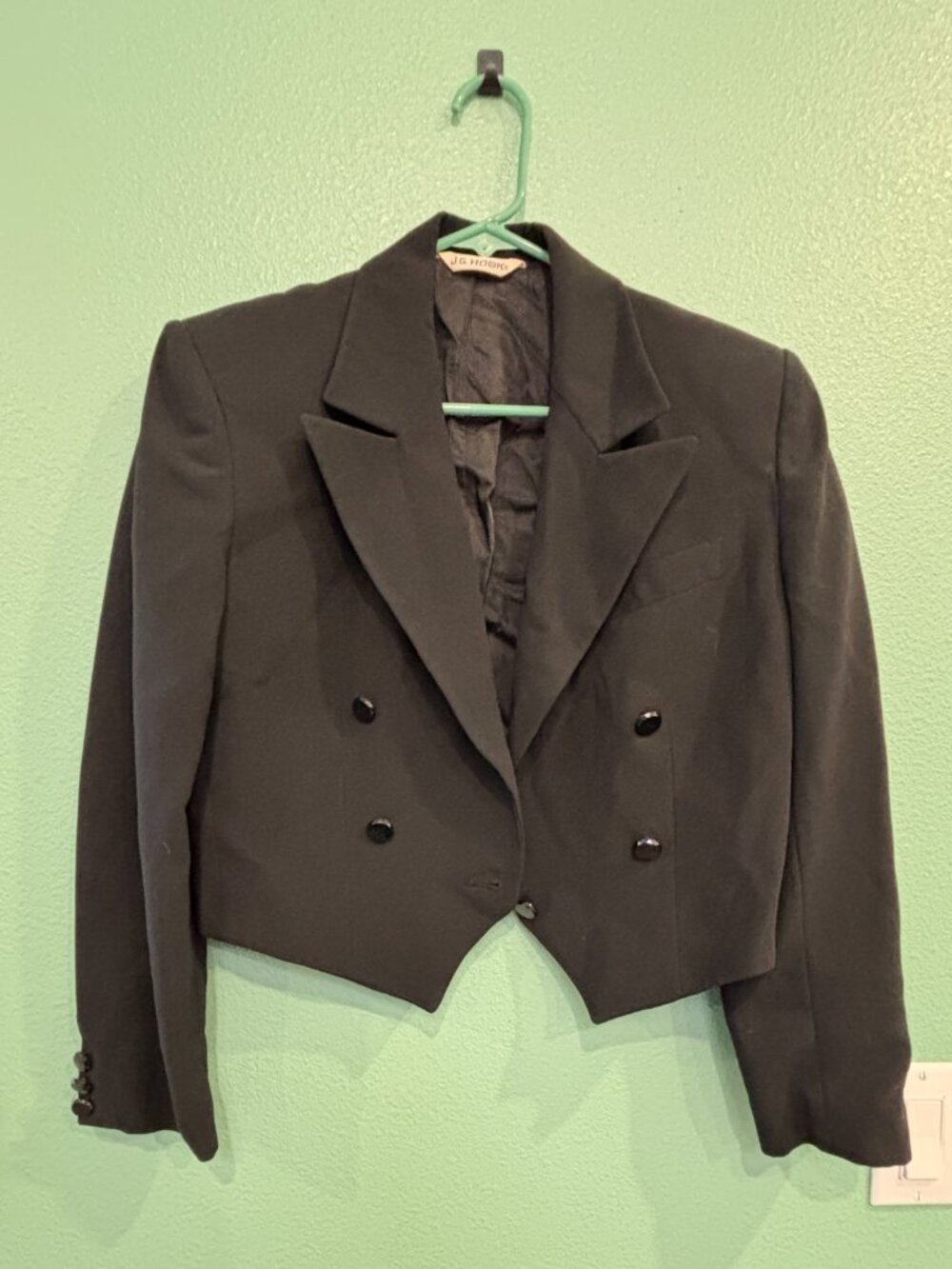 Vintage JG Hook Cropped Tuxedo Blazer S
